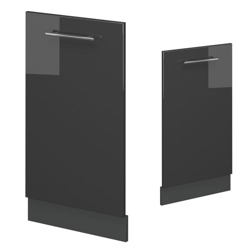 Façade De Lave-vaisselle Fame-line 54595 Anthracite Haute Brillance 45cm , Pt Chêne