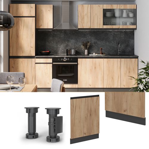 Façade De Lave-vaisselle R-line 54614 Chêne De Force Doré 60cm J-shape Sans Pt