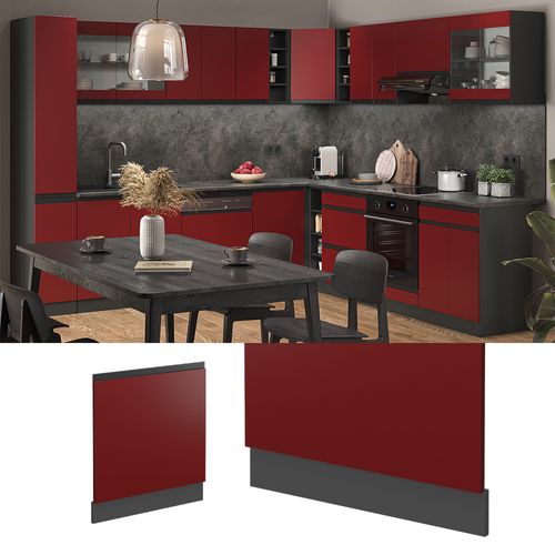 Façade De Lave-vaisselle R-line 54618 Rouge 60cm  J-shape Sans Pt