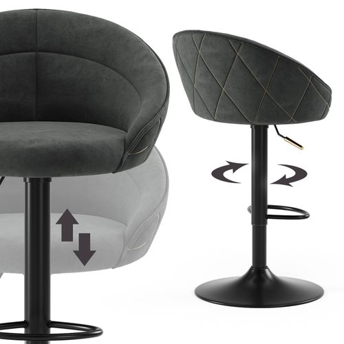 Tabouret De Bar Goldamo 54633 Anthracite 58.5x84.5cm Lot De 2