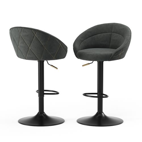 Tabouret De Bar Goldamo 54633 Anthracite 58.5x84.5cm Lot De 2