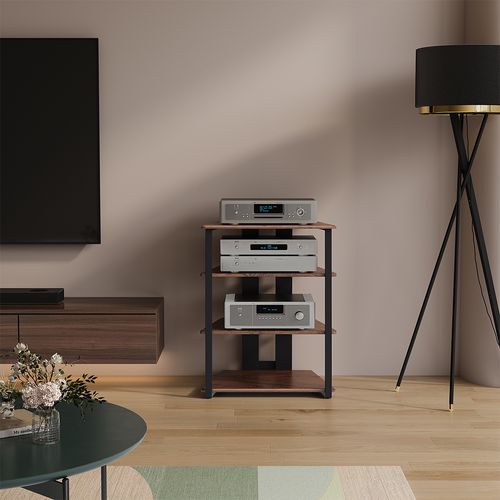 Étagère De Rangement Tonar 57352 Chêne Rustique/noir 61x78cm 4 Étagères Ouvertes