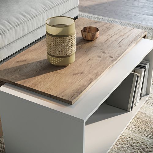 Table Basse Paul 54644 Chêne Blanc/force De Lor 90x48cm