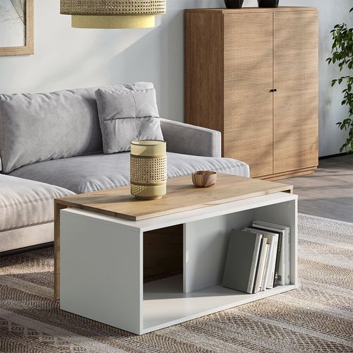 Table Basse Paul 54644 Chêne Blanc/force De Lor 90x48cm
