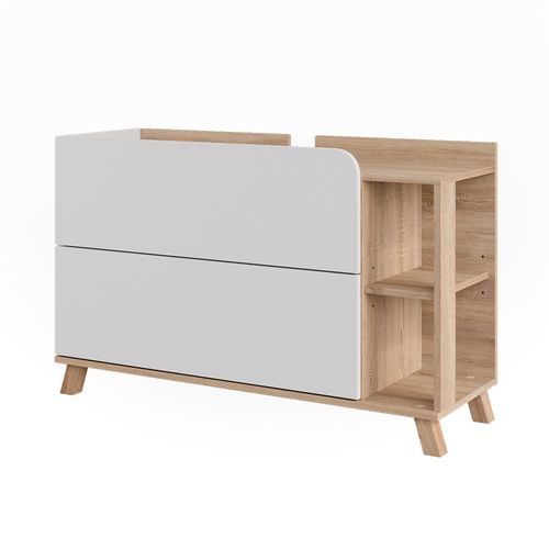 Meuble Sous Vasque Simple Karen, Sonoma/blanc, 100x65cm Avec 2 Tiroirs