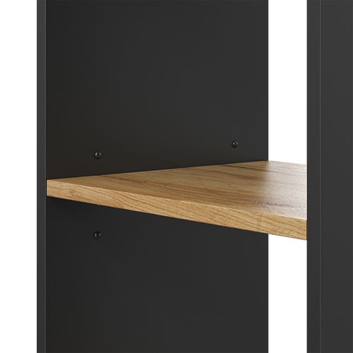Armoire Pour PC Tomy 54665 Anthracite/chêne Doré 28.5x50cm ,2 Compartiments