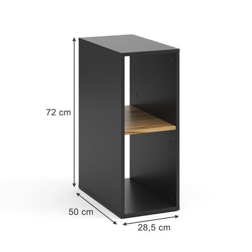 Armoire Pour PC Tomy 54665 Anthracite/chêne Doré 28.5x50cm ,2 Compartiments