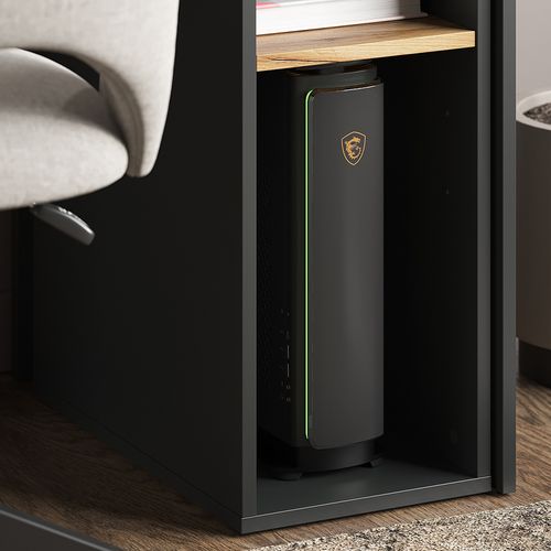 Armoire Pour PC Tomy 54665 Anthracite/chêne Doré 28.5x50cm ,2 Compartiments