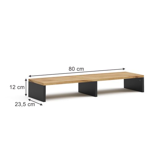 Support De Moniteur Tomy 54672 Anthracite/chêne Doré 80x12cm