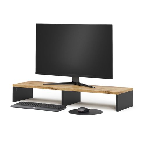 Support De Moniteur Tomy 54672 Anthracite/chêne Doré 80x12cm