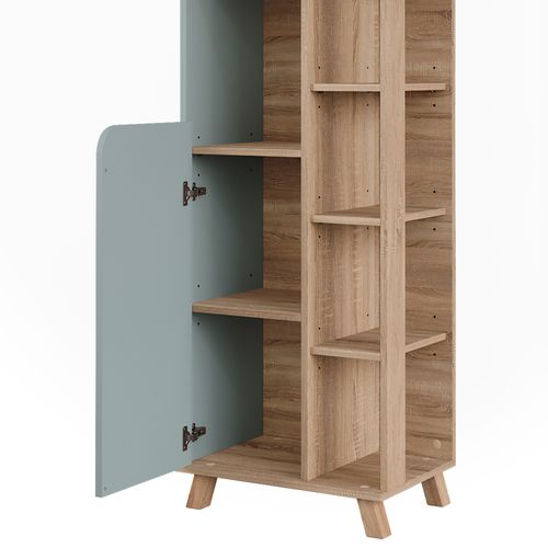Armoire De Salle De Bain Karen 54683 Sonoma/bleu 50x175cm Avec 2 Portes