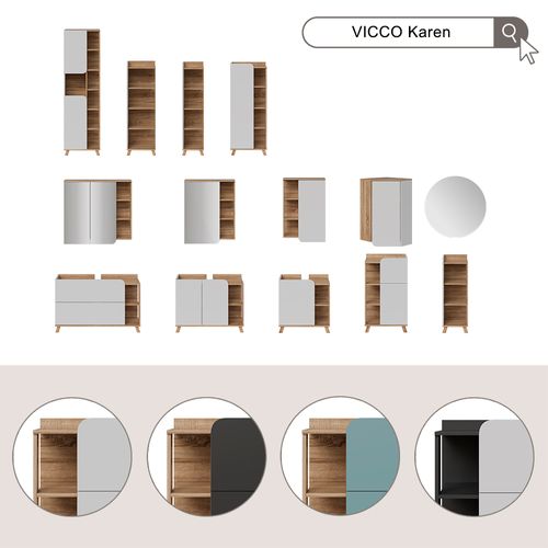 Armoire Haute Karen 54694 Sonoma/anthracite 50x175cm Avec 2 Portes