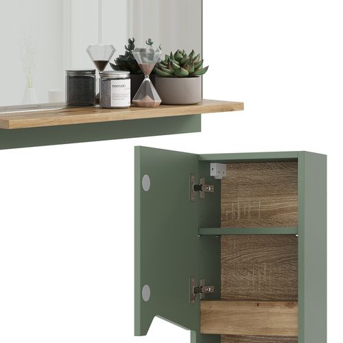 Ensemble De Meubles De Salle De Bains Marelle 54704 Vert/artisan 4 Teile