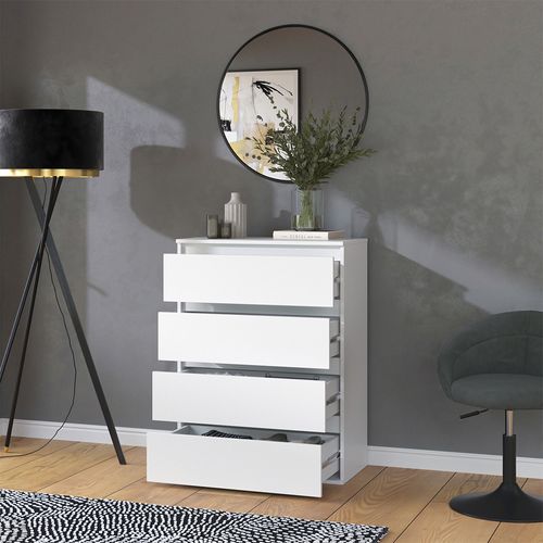 Commode Claus 54743 Blanc 74x99.6cm Avec 4 Tiroirs