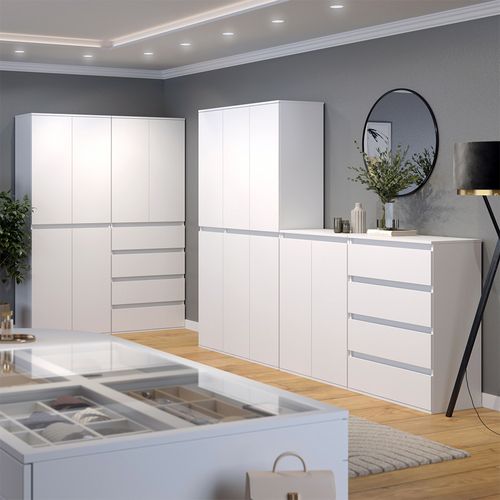 Commode Claus 54743 Blanc 74x99.6cm Avec 4 Tiroirs