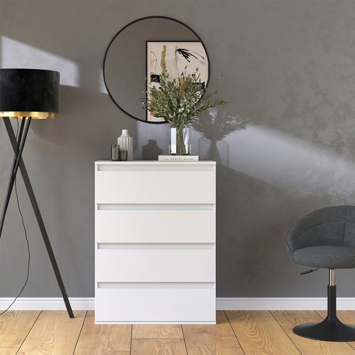 Commode Claus 54743 Blanc 74x99.6cm Avec 4 Tiroirs