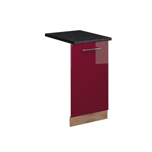 Façade De Lave-vaisselle Fame-line 54796 Rouge Bordeaux Haute Brillance 45cm , Pt Anthracite