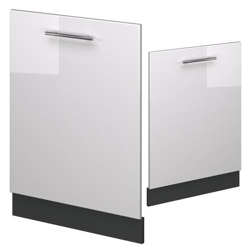 Façade De Lave-vaisselle Fame-line 54807 Blanc Haute Brillance 60cm , Pt Chêne