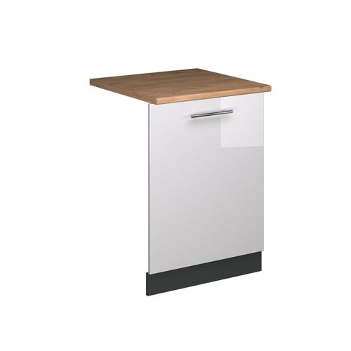 Façade De Lave-vaisselle Fame-line 54807 Blanc Haute Brillance 60cm , Pt Chêne