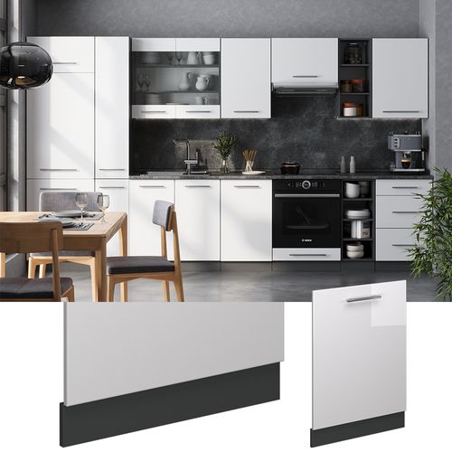 Façade De Lave-vaisselle Fame-line 54807 Blanc Haute Brillance 60cm , Pt Chêne