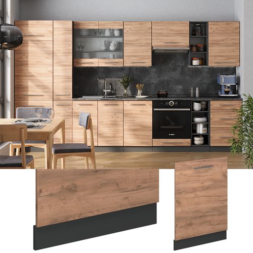 Façade De Lave-vaisselle Fame-line 54809 Chêne De Force Doré 60cm , Pt Anthracite