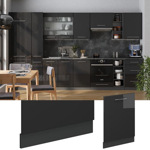 Façade De Lave-vaisselle Fame-line 54817 Anthracite Haute Brillance 60cm , Pt Marbre