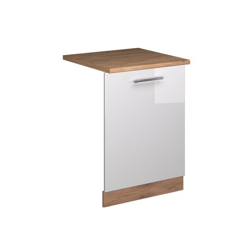 Façade De Lave-vaisselle Fame-line 54838 Blanc Haute Brillance 60cm , Pt Chêne