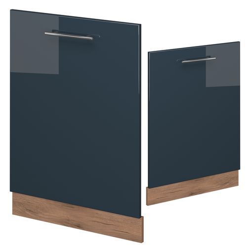 Façade De Lave-vaisselle Fame-line 54845 Bleu Foncé Brillant 60cm , Pt Chêne