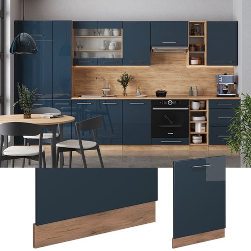 Façade De Lave-vaisselle Fame-line 54845 Bleu Foncé Brillant 60cm , Pt Chêne