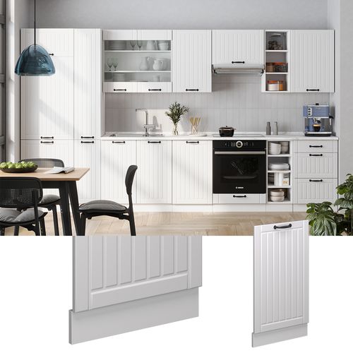 Façade De Lave-vaisselle Fame-line 54852 Blanc Campagne 45cm , Pt Anthracite