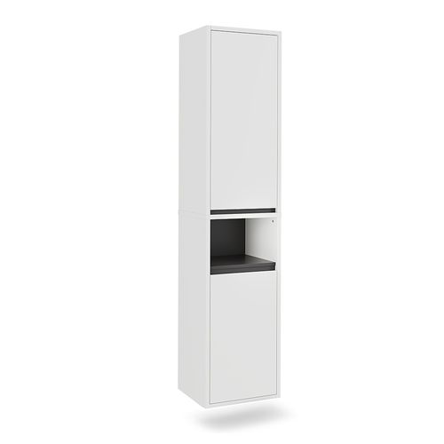 Armoire Haute Viola 54878 Blanc/gris 38x170cm Avec 2 Portes