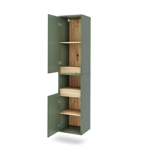Armoire Haute Viola 54880 Vert/artisan 38x170cm Avec 2 Portes