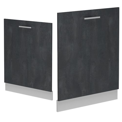 Façade De Lave-vaisselle R-line 55090 Béton Noir 60cm , Pt Marbre