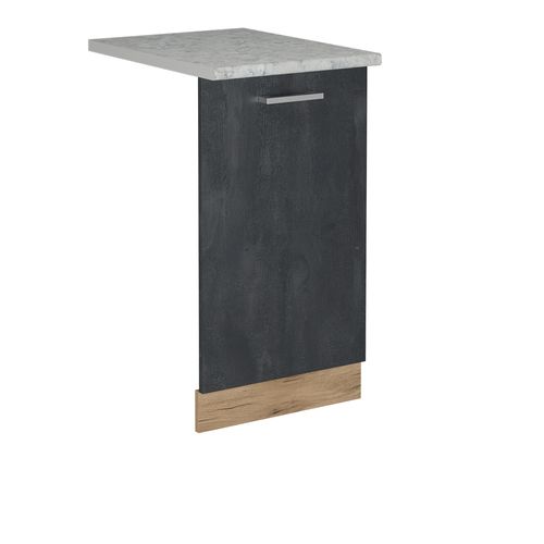 Façade De Lave-vaisselle R-line 55093 Béton Noir 45cm , Pt Marbre