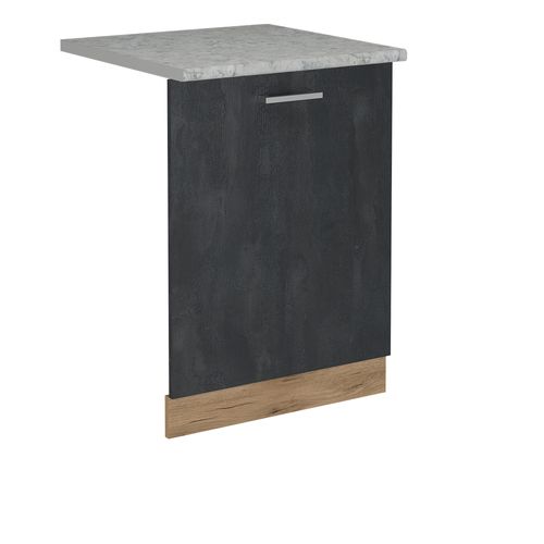 Façade De Lave-vaisselle R-line 55096 Béton Noir 60cm , Pt Marbre