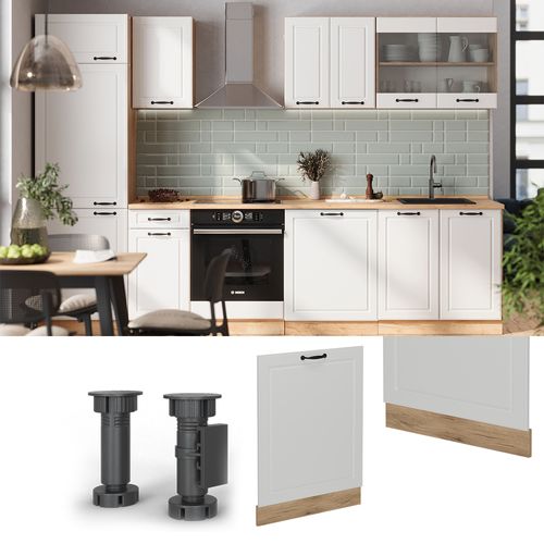 Façade De Lave-vaisselle R-line 55141 Blanc Campagne 60cm , Pt Marbre