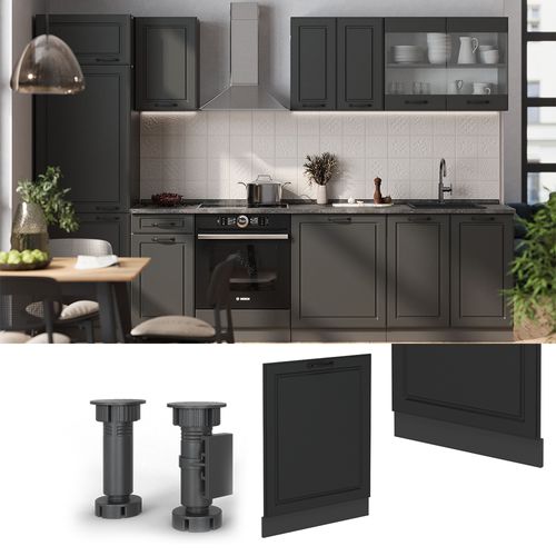 Façade De Lave-vaisselle R-line 55150 Anthracite Campagne 60cm , Pt Marbre