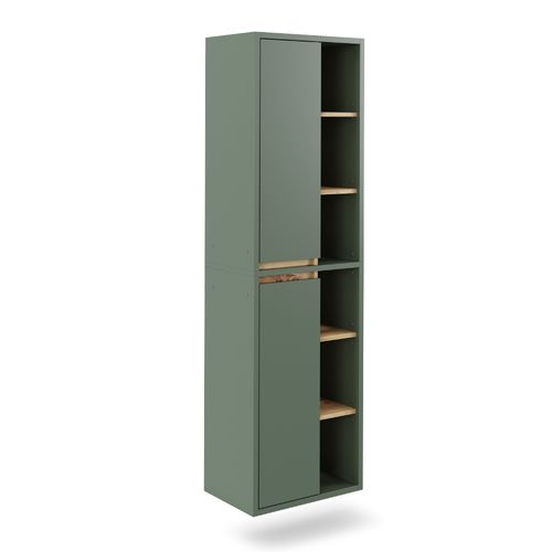 Armoire Haute Viola 55153 Vert/anthracite 50x170cm Avec Des Étagères Ouvertes