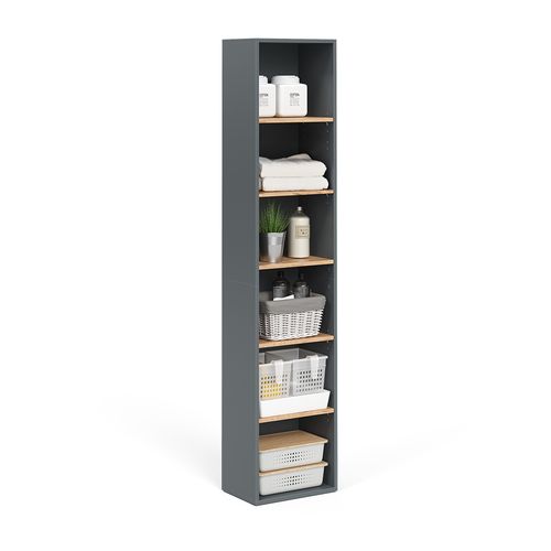 Armoire Haute Viktor 55158 Anthracite/chêne Doré 40.2x188.6cm