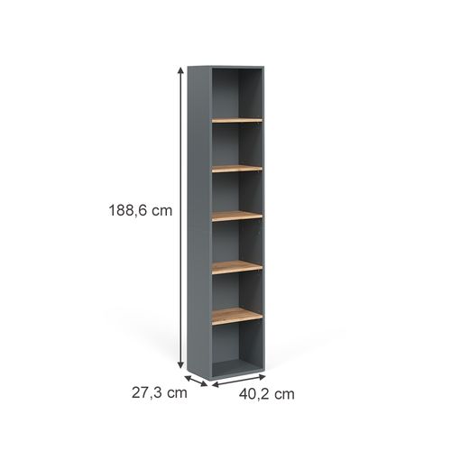 Armoire Haute Viktor 55158 Anthracite/chêne Doré 40.2x188.6cm