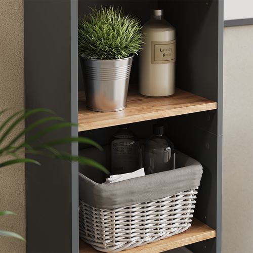 Armoire Haute Viktor 55158 Anthracite/chêne Doré 40.2x188.6cm