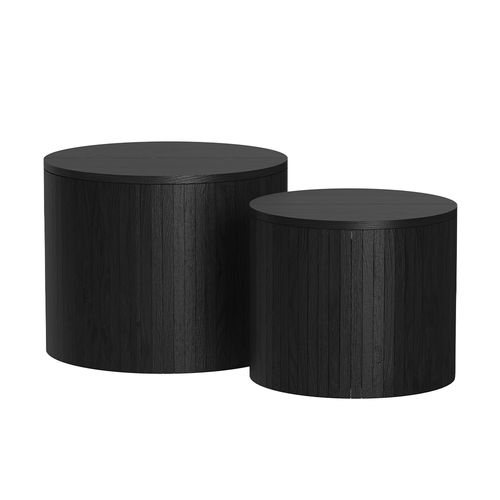 Ensemble De Tables Basses Tavilo 55194 Chêne/noir 48x48cm 2 Pièces