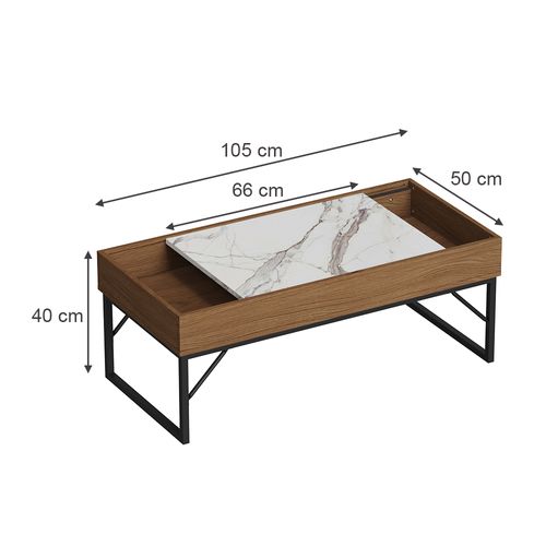 Table Basse Lunero 55195 Noyer 105x50cm