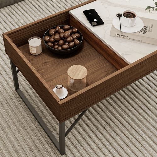 Table Basse Lunero 55195 Noyer 105x50cm