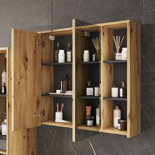 Ensemble De Meubles De Salle De Bains Viola 55233 Artisan/gris 4 Pièces