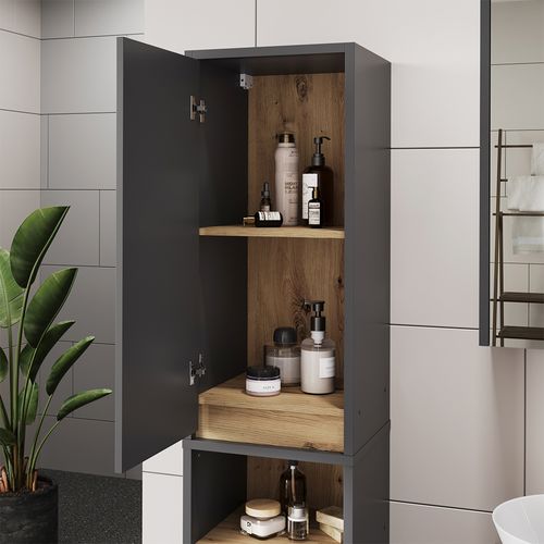 Ensemble De Meubles De Salle De Bains Viola 55225 Gris/artisan 3 Pièces