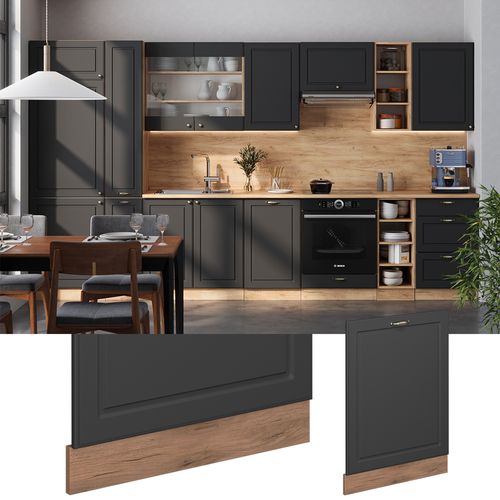 Façade De Lave-vaisselle Fame-line 55249 Anthracite-or 60cm , Pt Chêne