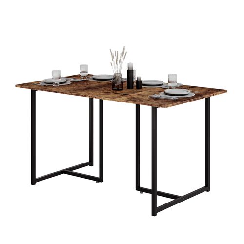 Table De Salle à Manger Merido, Chêne Rustique/noir, 140x80cm