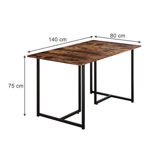 Table De Salle à Manger Merido, Chêne Rustique/noir, 140x80cm