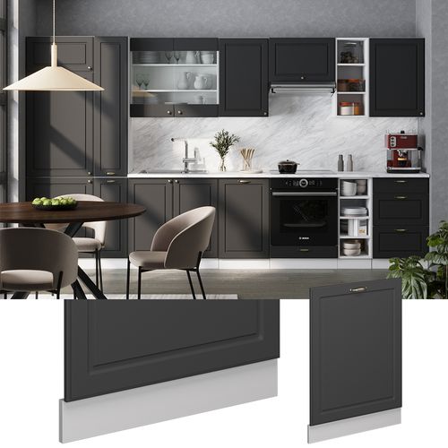 Façade De Lave-vaisselle Fame-line 55298 Anthracite-or 60cm , Pt Chêne